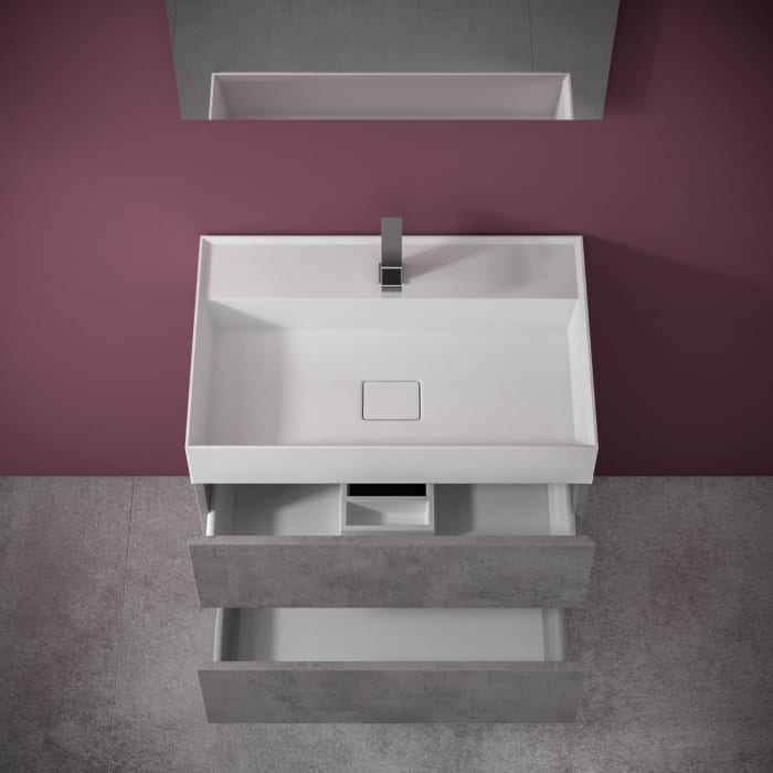 progettobagno Pianosa Hitek Waschtisch mit Unterschrank 70 cm bodenstehend