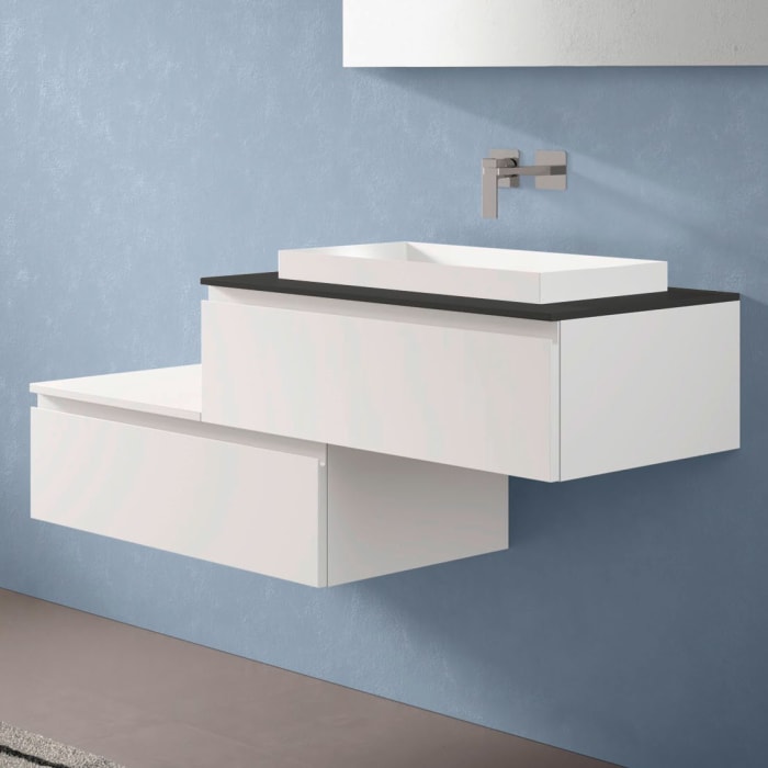progettobagno Stresa Duo 130 cm mit ELY 60 Einbauwaschtisch rechts, ohne Hahnlochbohrung