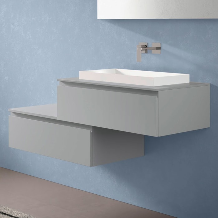 progettobagno Stresa Duo 130 cm mit ELY 60 Einbauwaschtisch rechts, ohne Hahnlochbohrung