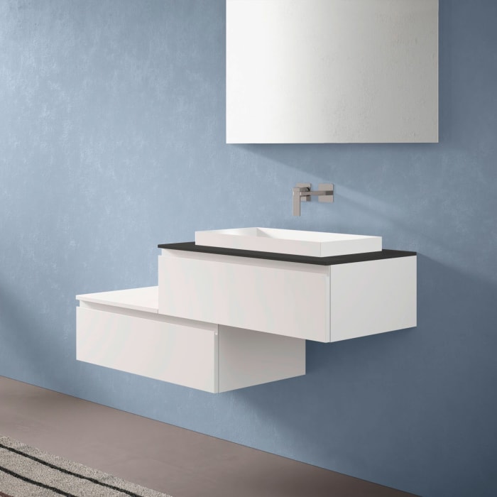 progettobagno Stresa Duo 130 cm mit ELY 60 Einbauwaschtisch rechts, ohne Hahnlochbohrung