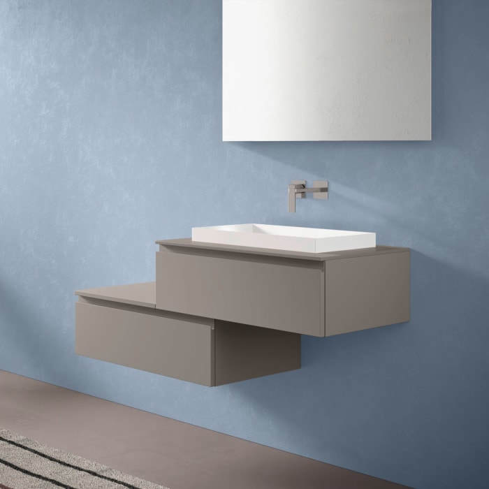 progettobagno Stresa Duo 130 cm mit ELY 60 Einbauwaschtisch rechts, ohne Hahnlochbohrung