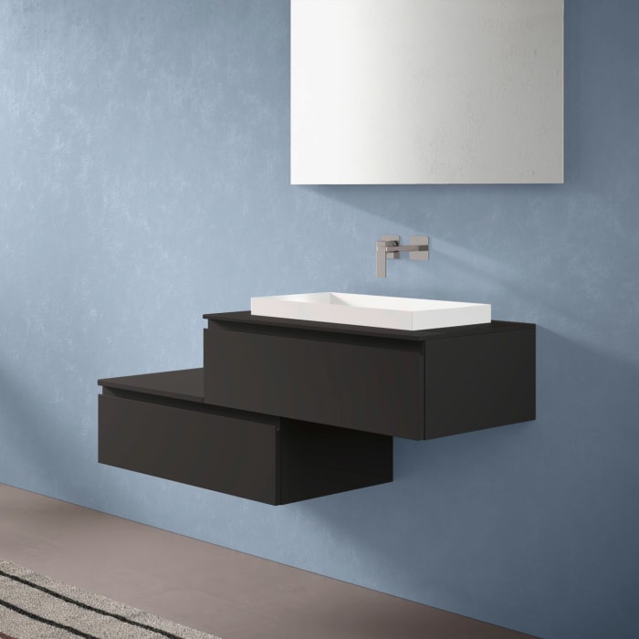 progettobagno Stresa Duo 130 cm mit ELY 60 Einbauwaschtisch rechts, ohne Hahnlochbohrung