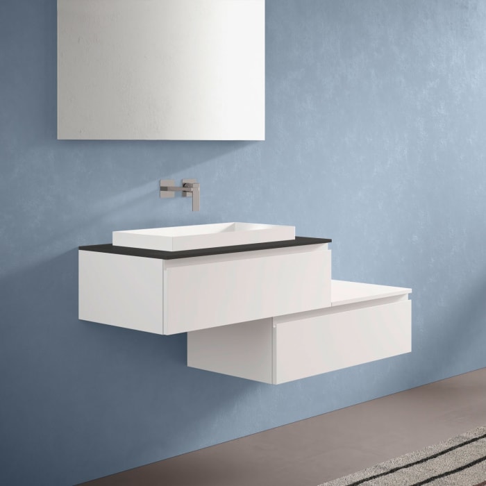 progettobagno Stresa Duo 130 cm mit ELY 60 Einbauwaschtisch links, ohne Hahnlochbohrung