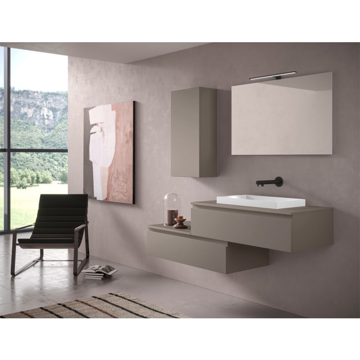 progettobagno Stresa Duo 160 cm mit ELY 60 Einbauwaschtisch rechts, ohne Hahnlochbohrung