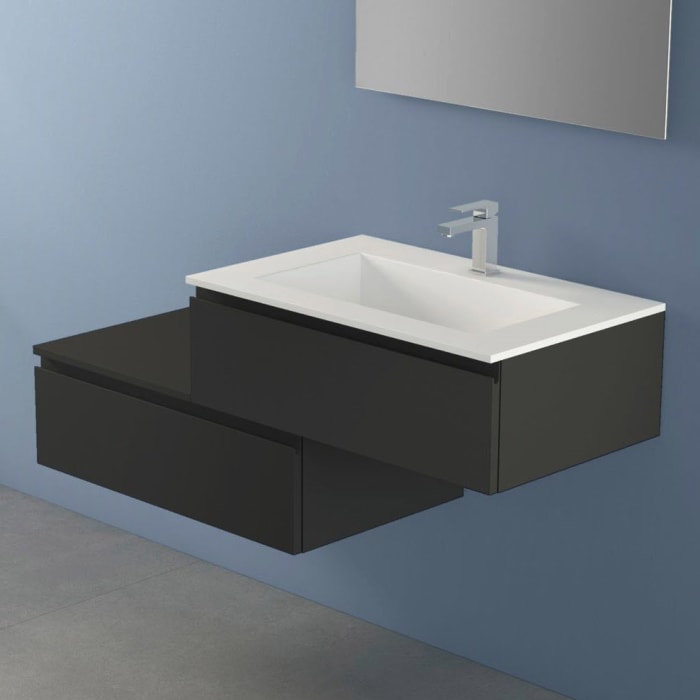 progettobagno Stresa Duo 130 cm mit Lago Möbelwaschtisch rechts