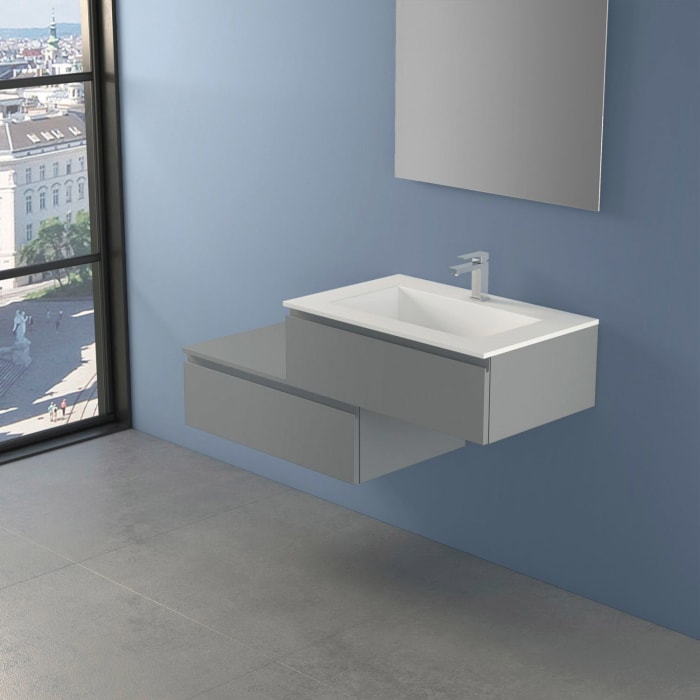 progettobagno Stresa Duo 130 cm mit Lago Möbelwaschtisch rechts