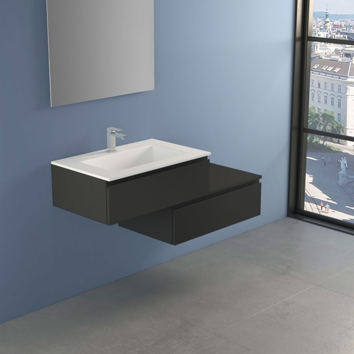 progettobagno Stresa Duo 130 cm mit Lago Möbelwaschtisch links