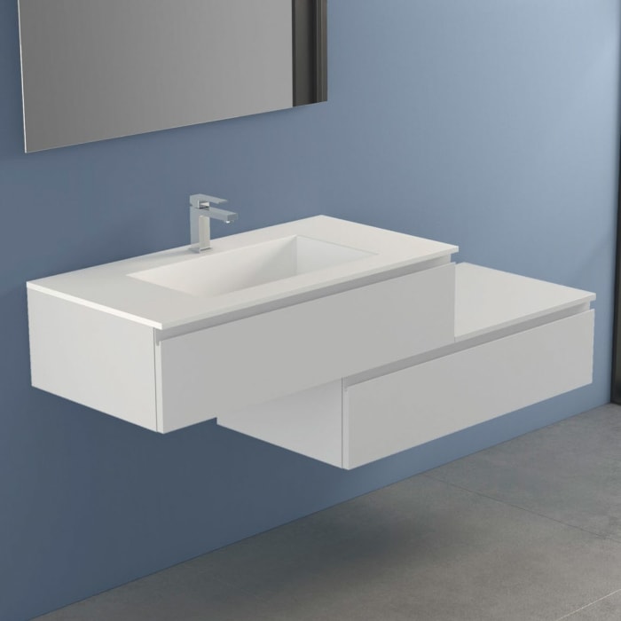 progettobagno Stresa Duo 160 cm mit Lago Möbelwaschtisch links