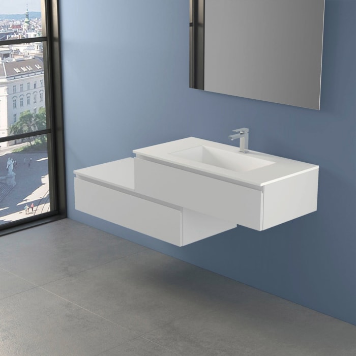progettobagno Stresa Duo 160 cm mit Lago Möbelwaschtisch rechts