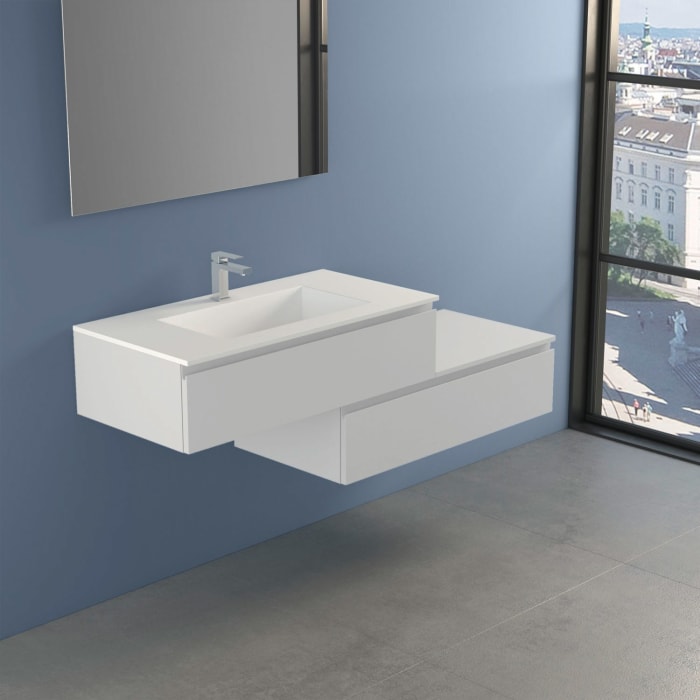progettobagno Stresa Duo 160 cm mit Lago Möbelwaschtisch links