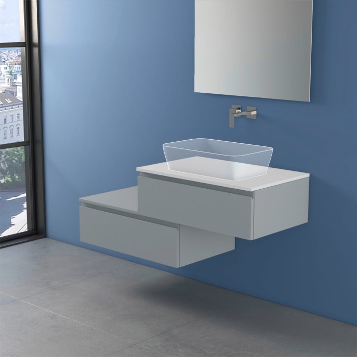 progettobagno Stresa Duo Modular Waschtischkonsole  130 cm rechts