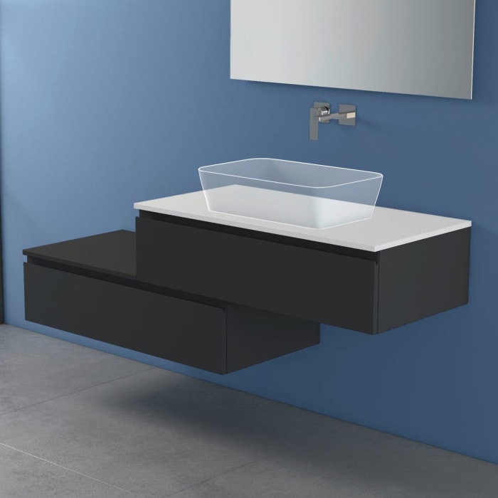 progettobagno Stresa Duo Modular Waschtischkonsole 160 cm rechts