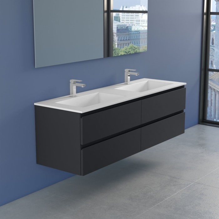 progettobagno Stresa Lago Doppel-Waschtisch mit Unterschrank 160 cm