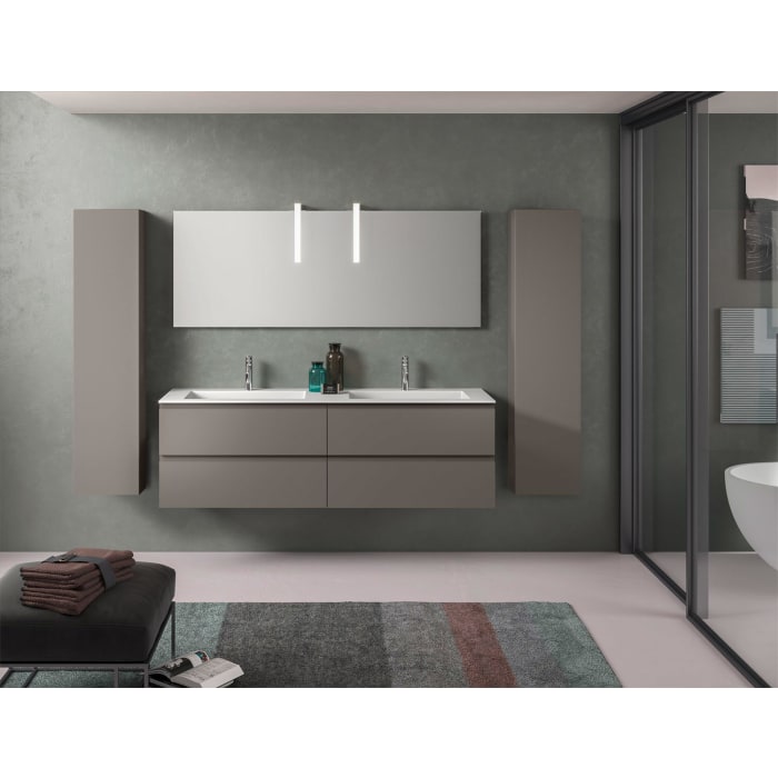 progettobagno Stresa Lago Doppel-Waschtisch mit Unterschrank 160 cm
