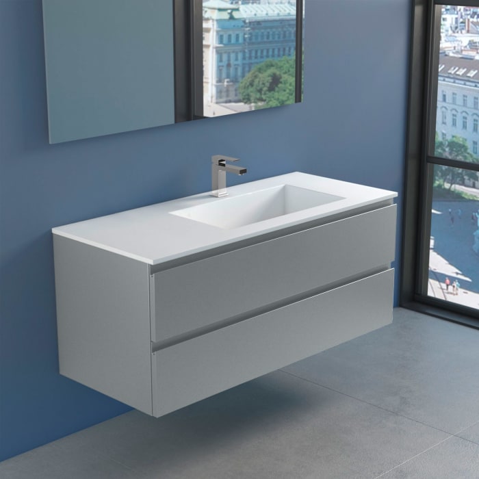 progettobagno Stresa Lago Waschtisch mit Unterschrank 120 cm, Ausführung rechts