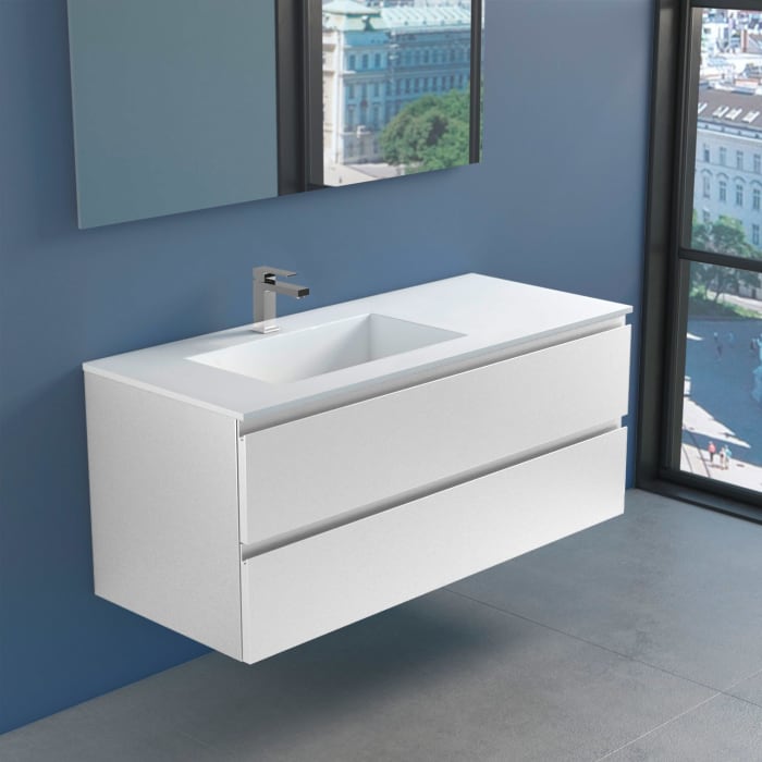 progettobagno Stresa Lago Waschtisch mit Unterschrank 120 cm, Ausführung  links