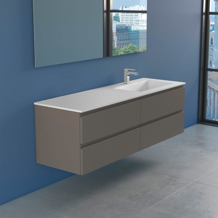 progettobagno Stresa Lago Waschtisch mit Unterschrank 160 cm, Ausführung rechts