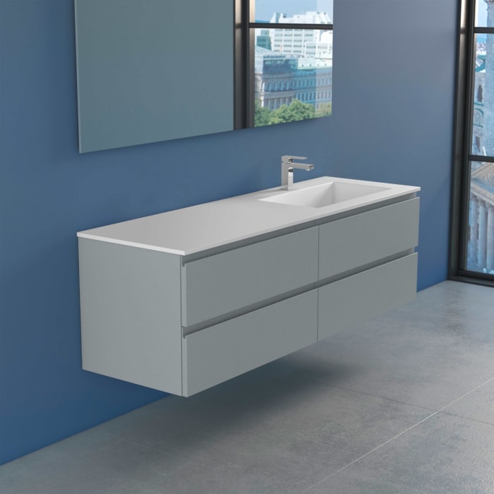 progettobagno Stresa Lago Waschtisch mit Unterschrank  160 cm, Ausführung rechts