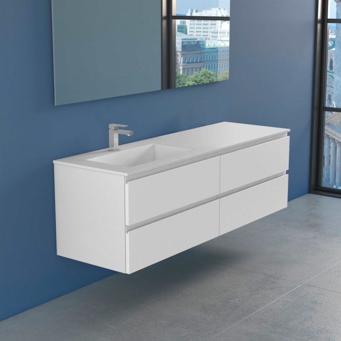 progettobagno Stresa Lago Waschtisch mit Unterschrank 160 cm, Ausführung links