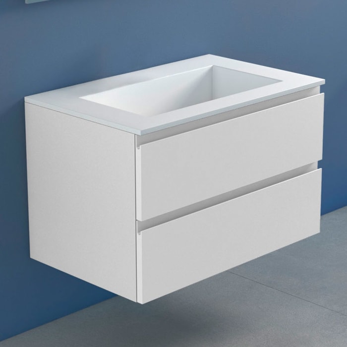 progettobagno Stresa Lago Waschtisch mit Unterschrank 80 cm ohne Hahnloch