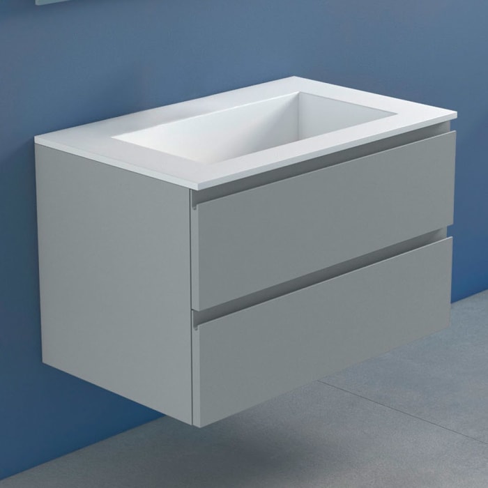 progettobagno Stresa Lago Waschtisch mit Unterschrank 80 cm ohne Hahnloch