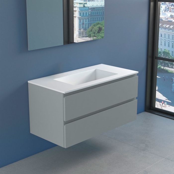 progettobagno Stresa Lago Waschtisch mit Unterschrank 100 cm ohne Hahnloch