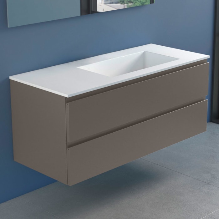 progettobagno Stresa Lago Waschtisch mit Unterschrank 120 cm, Ausführung rechts ohne Hahnloch