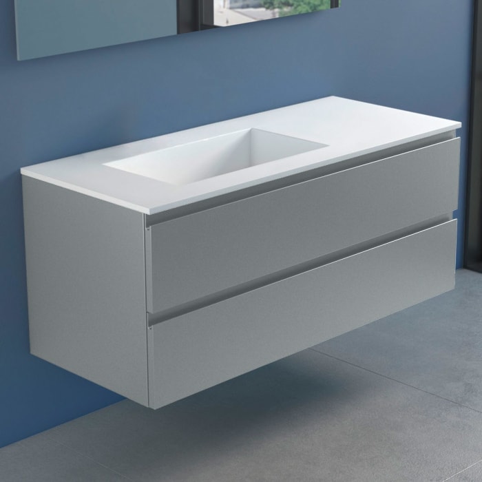 progettobagno Stresa Lago Waschtisch mit Unterschrank 120 cm, Ausführung links ohne Hahnloch