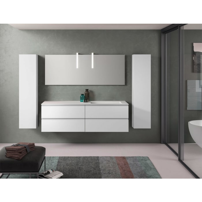 progettobagno Stresa Lago Waschtisch mit Unterschrank 160 cm, Ausführung rechts ohne Hahnloch