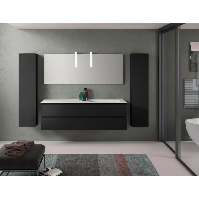 progettobagno Stresa Lago Waschtisch mit Unterschrank  160 cm, Ausführung rechts ohne Hahnloch