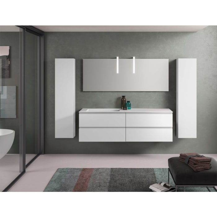 progettobagno Stresa Lago Waschtisch mit Unterschrank 160 cm, Ausführung links ohne Hahnloch