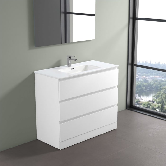 progettobagno Stresa Tre Waschtisch mit Unterschrank 100 cm bodenstehend