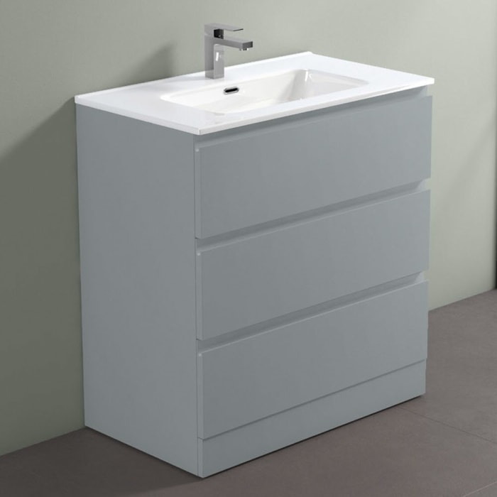 progettobagno Stresa Tre Waschtisch mit Unterschrank 80 cm bodenstehend