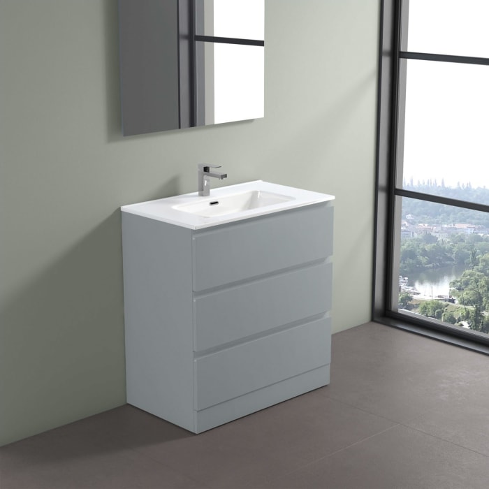 progettobagno Stresa Tre Waschtisch mit Unterschrank 80 cm bodenstehend