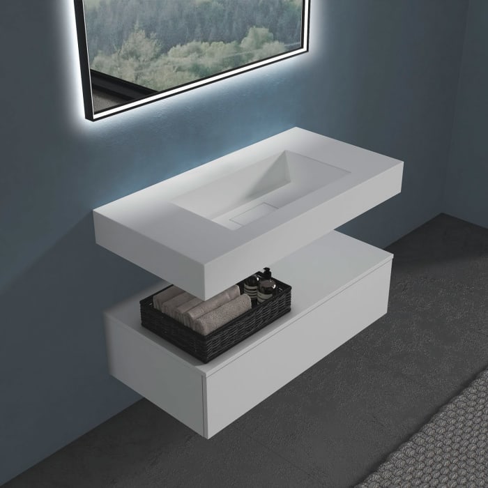 progettobagno Orta Waschtisch 100 cm ohne Hahnloch