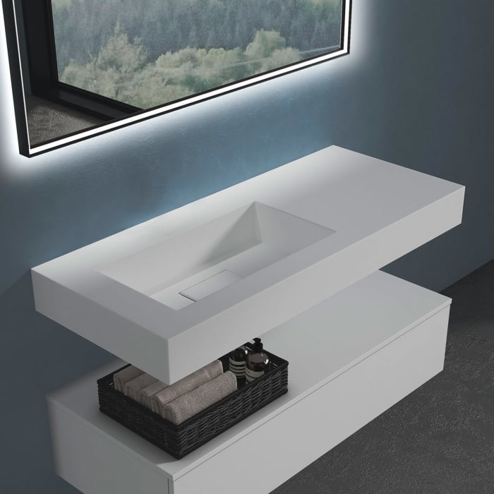 progettobagno Orta Waschtisch 120 cm Ausführung links ohne Hahnloch