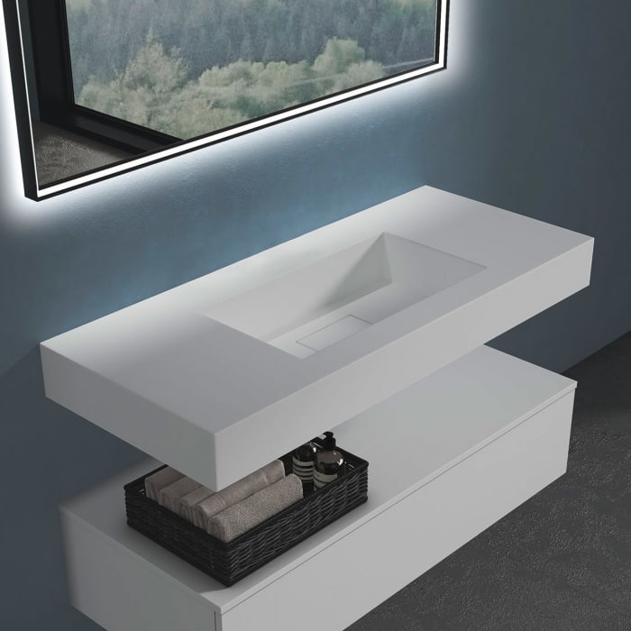 progettobagno Orta Waschtisch 120 cm ohne Hahnloch