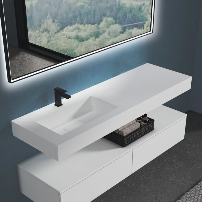 progettobagno Orta Waschtisch 160 cm Ausführung links mit Hahnloch