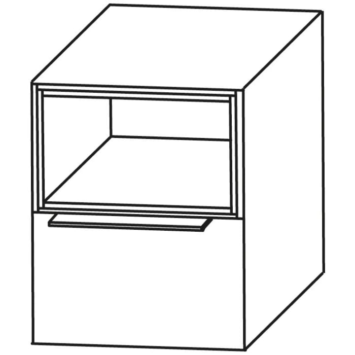 Puris Aspekt Plattenunterschrank 40 cm mit 1 Einschubregal oben, in schwarz, Griff 339