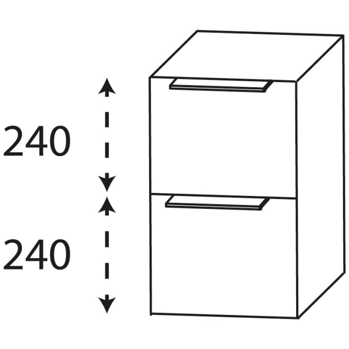 Puris Aspekt Unterschrank 30 cm mit 2 Auszügen, Griff 329