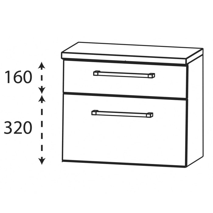 Puris b • brace Unterschrank 60 x 30 x 50,8 cm mit 2 Auszügen