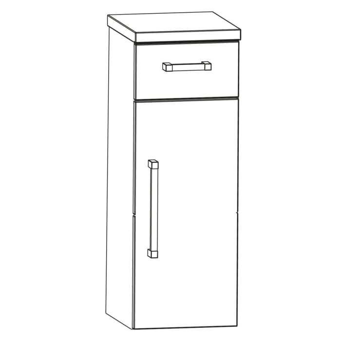 Puris b • brace Highboard 30 x 30 x 82,8 cm mit 1 Schubkasten und 1 Tür, Anschlag rechts