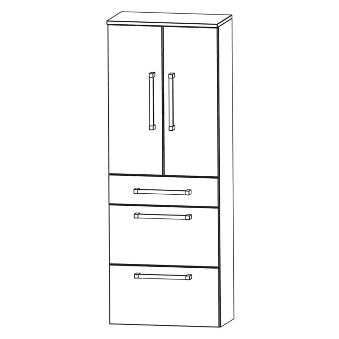 Puris b • brace Hochschrank 60 x 30 x 162,8 cm mit 3 Auszügen und 2 Türen