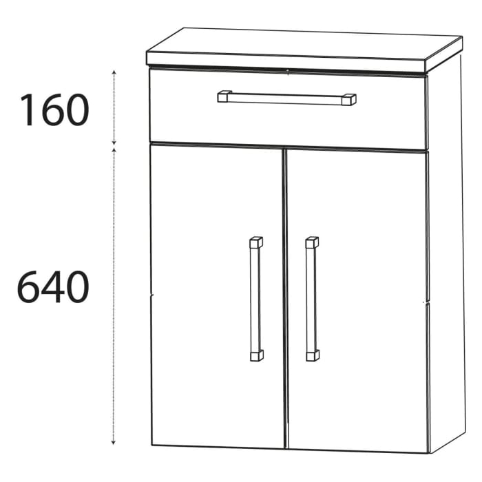 Puris b • brace Highboard 60 x 30 x 82,8 cm mit 1 Schubkasten und 2 Türen