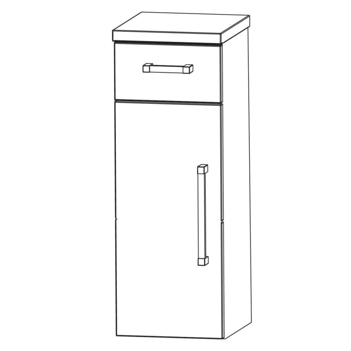 Puris b • brace Highboard 40 x 30 x 82,8 cm mit 1 Schubkasten und 1 Tür, Anschlag links