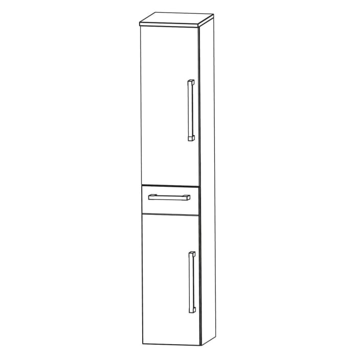 Puris b • brace Hochschrank 40 x 30 x 162,8 cm mit 1 Schubkasten und 2 Türen, Anschlag links