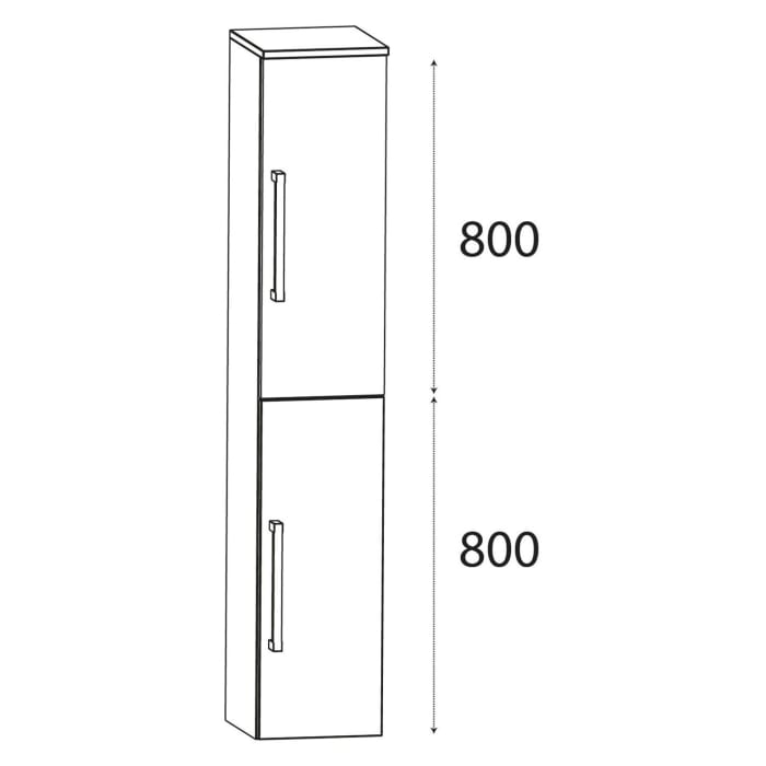 Puris b • brace Hochschrank 40 x 30 x 162,8 cm mit 2 Türen, Anschlag rechts
