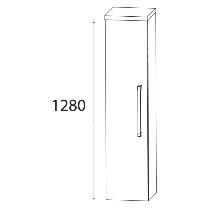Puris b • brace Mittelschrank 40 x 30 x 130,8 cm mit 1 Tür, Anschlag links