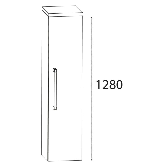 Puris b • brace Mittelschrank 40 x 30 x 130,8 cm mit 1 Tür, Anschlag rechts