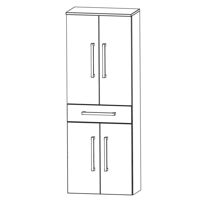 Puris b • brace Hochschrank 60 x 30 x 162,8 cm mit 1 Schubkasten und 4 Türen
